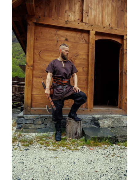 Pantalon Viking en lin Wodan, noir