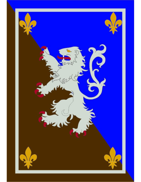 Bannière médiévale bleu-marron avec...
