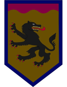 Bannière médiévale de différentes couleurs avec dragon...