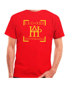 T-shirt Legio XXII Deiotariana Romana en rouge, manches courtes
