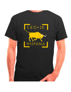 T-shirt Legio IX Hispana Romana en noir, manches courtes