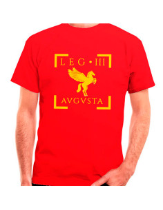 T-shirt Legio III Augusta Romana rouge, manches courtes