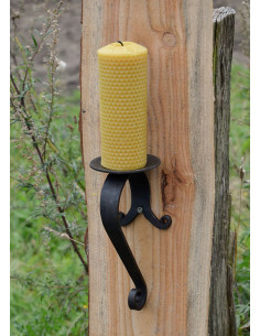 Bougeoir mural médiéval en acier forgé