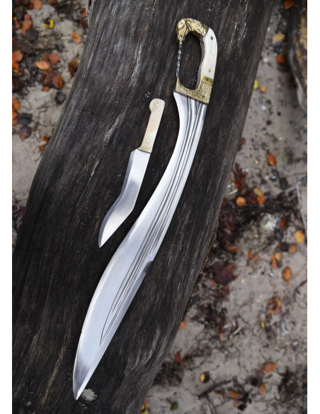 Falcata, Kopis avec couteau, manche...