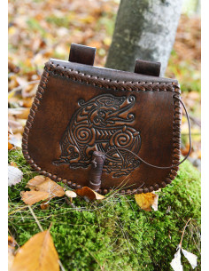 Sac Dragon en cuir marron à porter à la ceinture 2