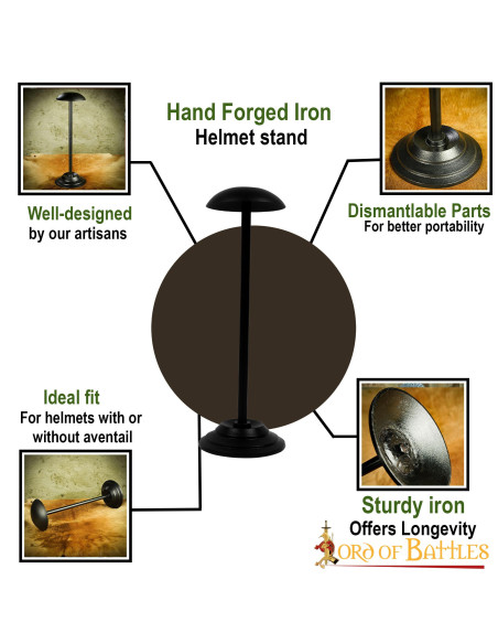 Support de table pour casques en fer