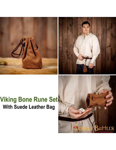 Ensemble de 25 runes d'os magiques...