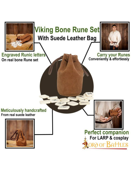 Ensemble de 25 runes d'os magiques...