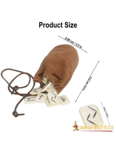 Ensemble de 25 runes d'os magiques avec sac en cuir 2