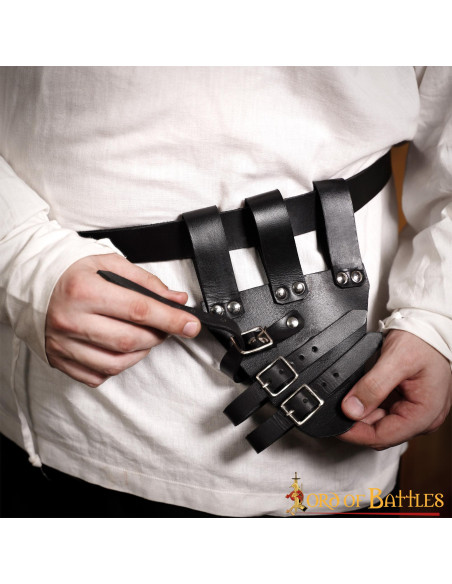 Baldric pour épées de rapière en cuir...