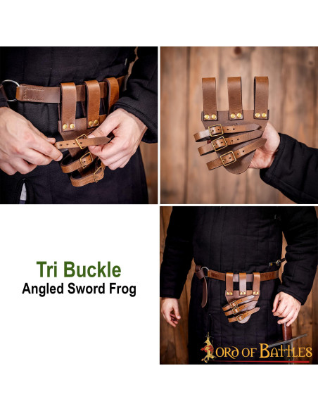 Baldric pour épées de rapière en cuir...