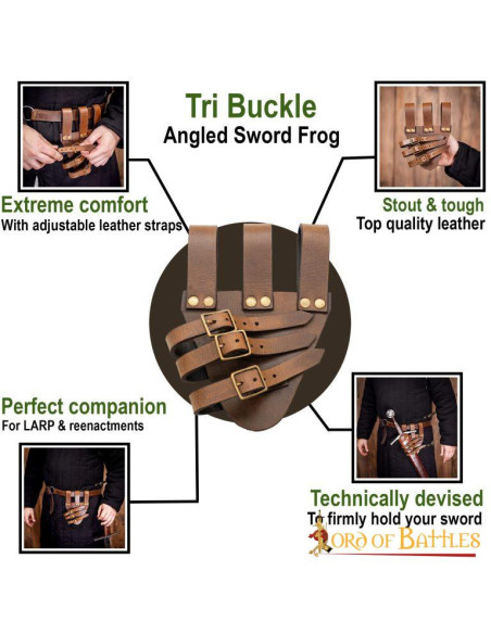 Baldric pour épées de rapière en cuir...