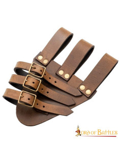 Baldric pour épées de rapière en cuir avec 3 boucles