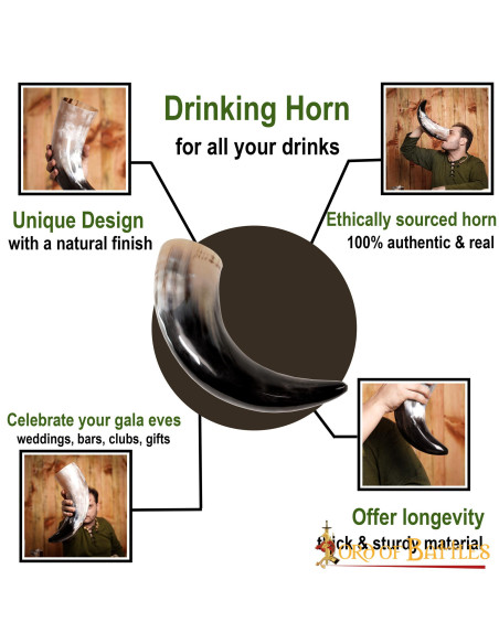 Corne à boire médiévale viking,...