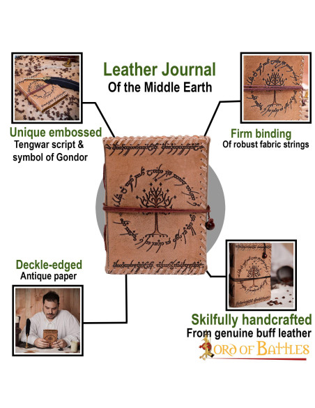 Journal de la Terre du Milieu en cuir...