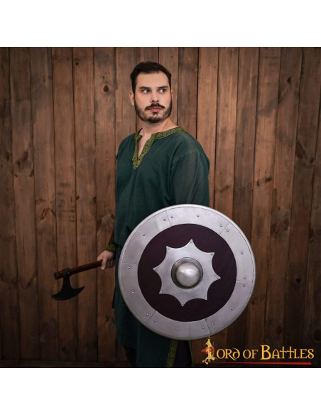 Bouclier viking en bois et acier