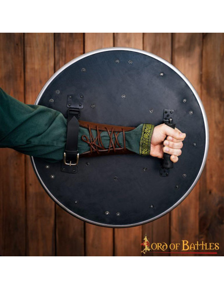 Bouclier viking en bois et acier