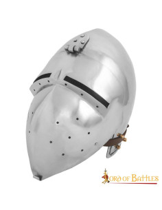 Casque médiéval Bacinete Klappvisor avec doublure rembourrée