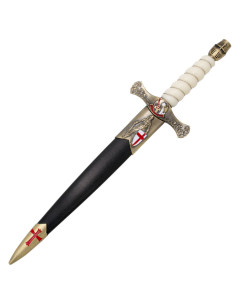 Poignard médiéval templier, pommeau de casque en bronze 2