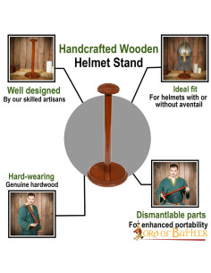 Support en bois pour casques, hauteur 45,7 cm. 2