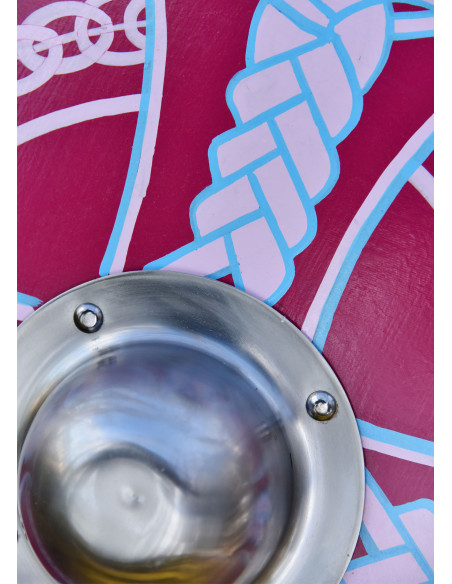 Bouclier viking peint avec croix...