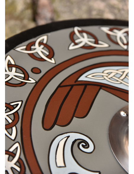 Bouclier Viking peint avec Corbeau et...