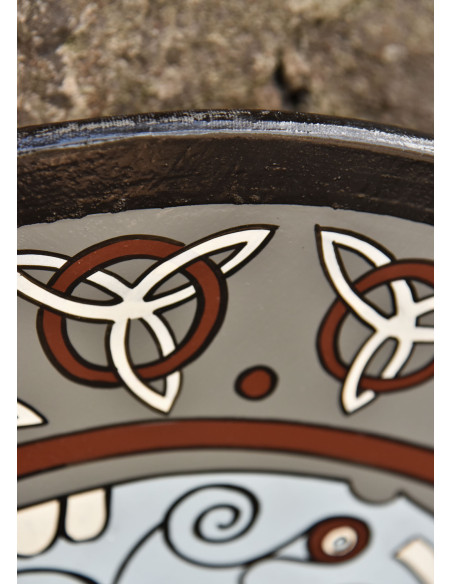 Bouclier Viking peint avec Corbeau et...