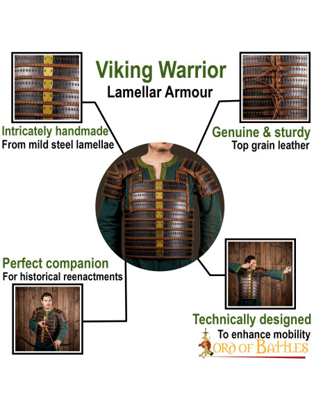 Armure lamellaire viking en cuir...