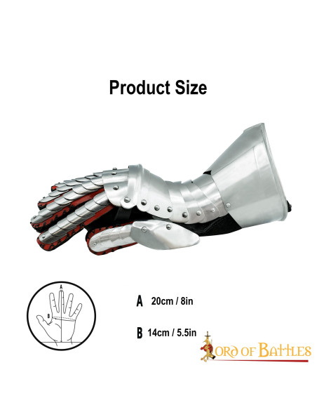 Gantelets de cuirassier S. XVI-XVII,...