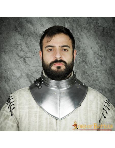 Gorgerin médiéval fin d'âge, acier doux