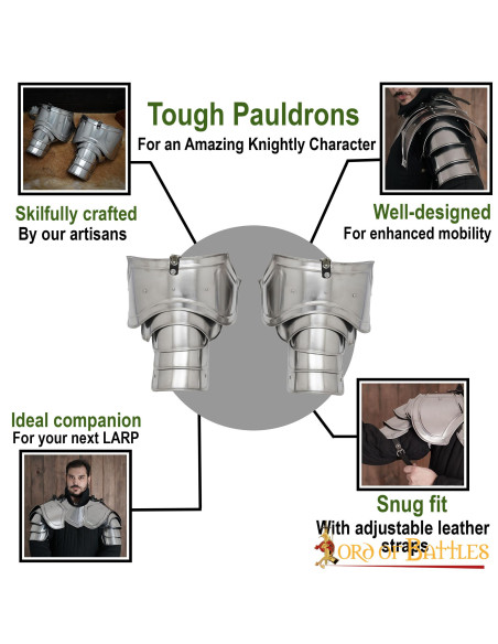 Épaulettes de chevalier médiéval,...