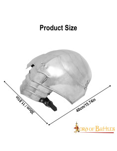 Grandes épaulettes de chevalier médiéval, acier doux 2