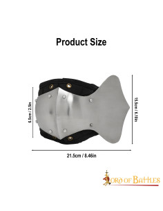 Coudières médiévales rembourrées, acier doux 2