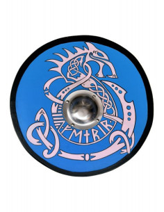 Bouclier viking peint à la main avec Fenrir, 61 cm. SOIT