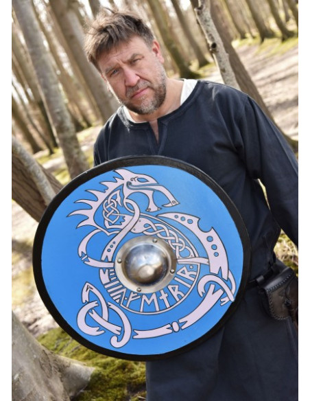 Bouclier viking peint à la main avec...