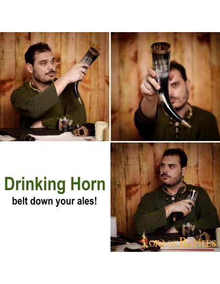 Authentique corne de boeuf viking à...