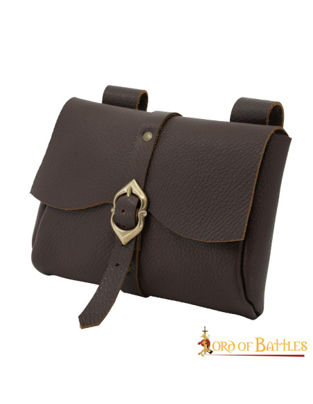 Sac messager médiéval, cuir véritable