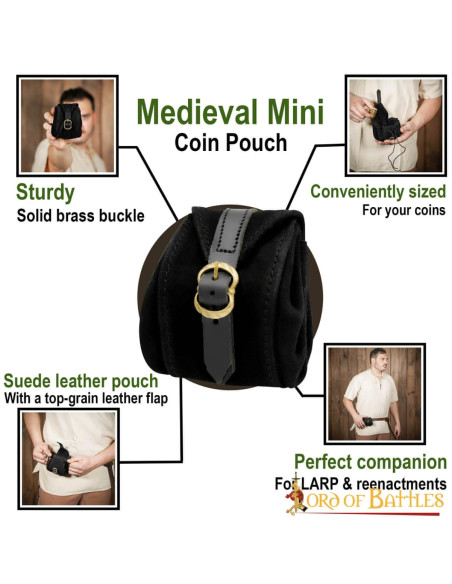 Sac à main médiéval en cuir fait à la...