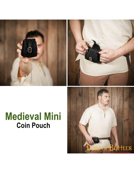 Sac à main médiéval en cuir fait à la...