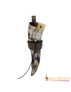 Tahalí pour cors en cuir doublé, marron (400 ml.)