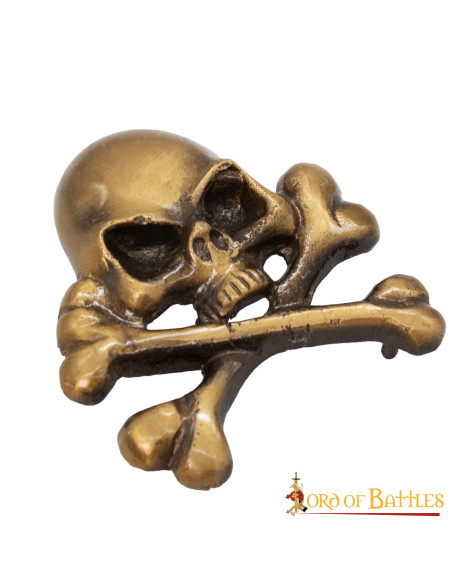 Patch crâne de pirate en laiton pour GN