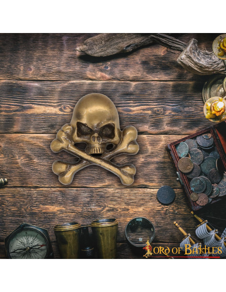 Patch crâne de pirate en laiton pour GN