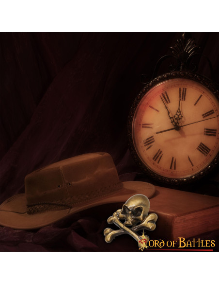 Patch crâne de pirate en laiton pour GN