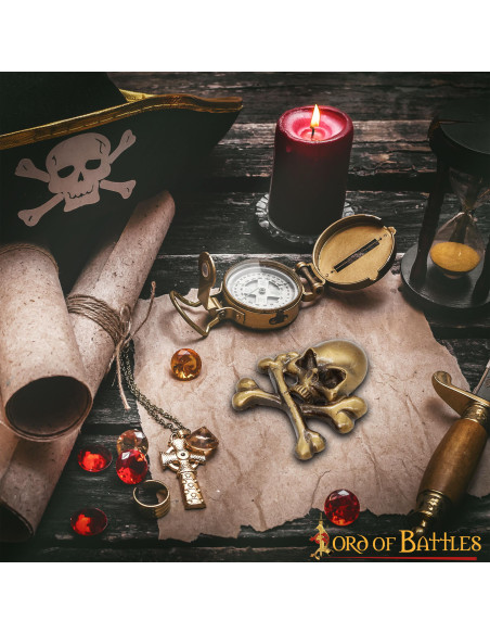 Patch crâne de pirate en laiton pour GN