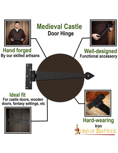 Charnière de porte médiévale en fer...