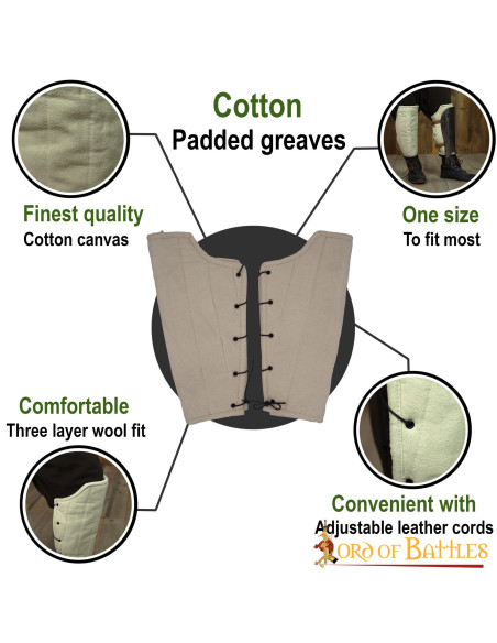 Grèves médiévales rembourrées, marron...