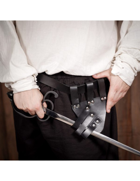 Épée Baldric Renaissance en cuir, noir