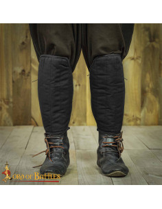 Grèves médiévales rembourrées, couleur noire