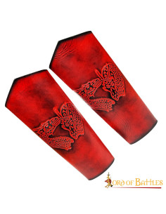 Bracelets Dragon Fantasy en cuir gaufré, rouge 2