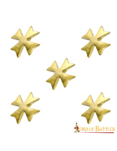 Jeu de 5 Croix Templières en laiton massif